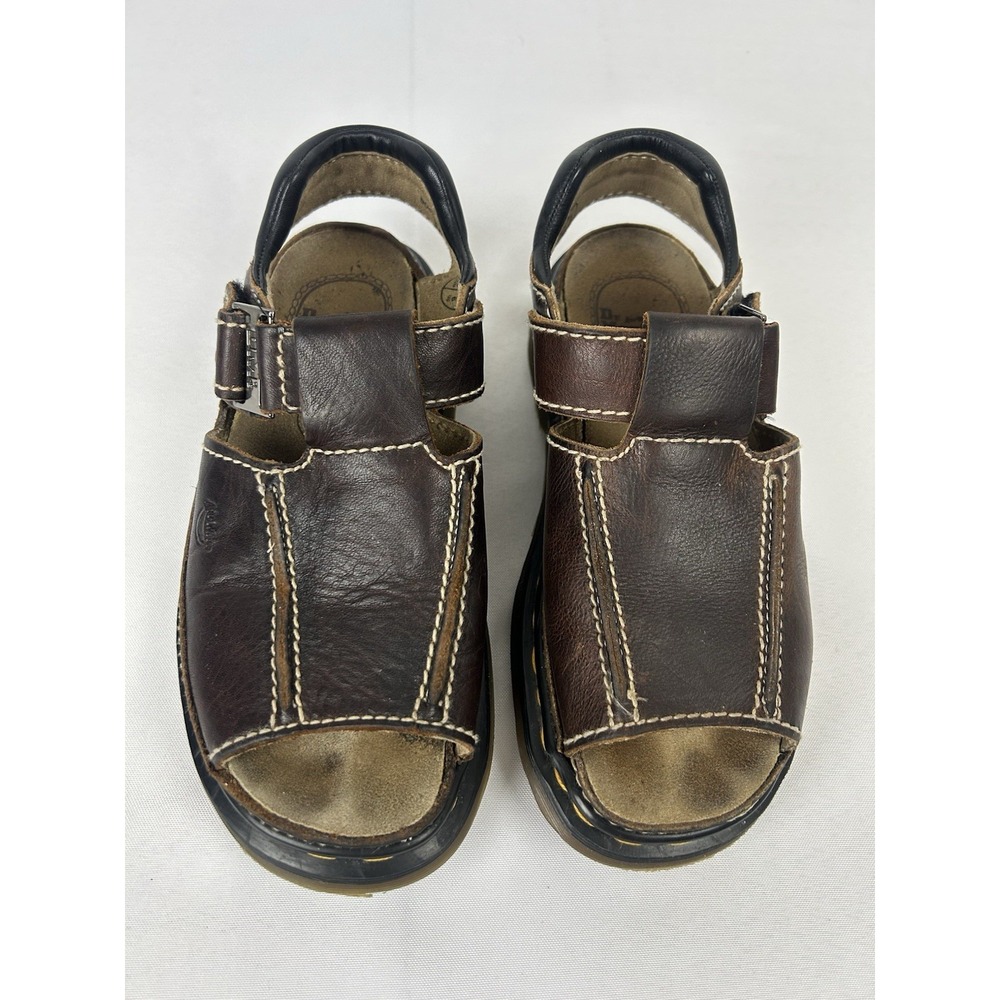 Vintage Y2K Dr Martens 9064 Brown Leather Fisherman Sandals Womens 8 Made in UK - Picture 2 of 13